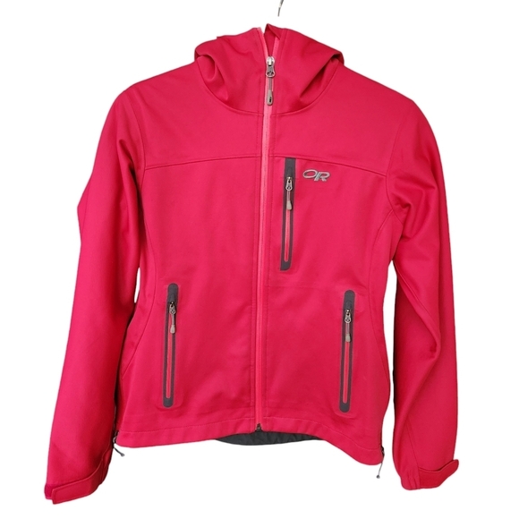 Outdoor Research Softshell Jacket Womens X Small Full Zip Hooded Water Repellent - Picture 1 of 16